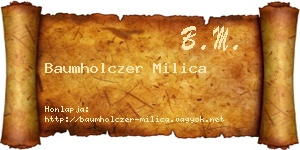 Baumholczer Milica névjegykártya